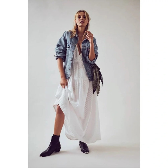 Free People Like Air Midi Dress in White Powder Size XS - Picture 2 of 10